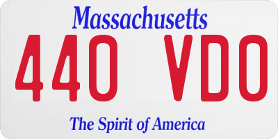 MA license plate 440VD0