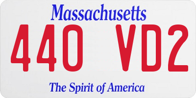 MA license plate 440VD2