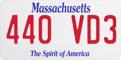 MA license plate 440VD3