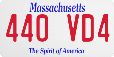 MA license plate 440VD4