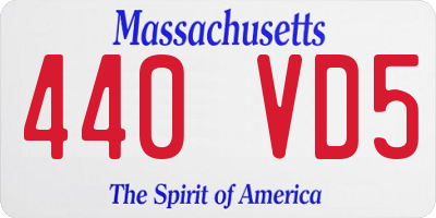 MA license plate 440VD5