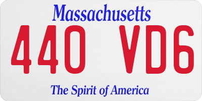 MA license plate 440VD6
