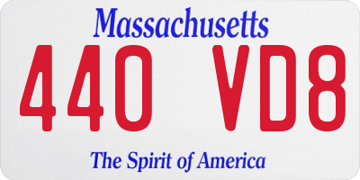 MA license plate 440VD8