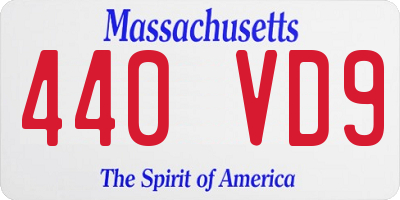MA license plate 440VD9