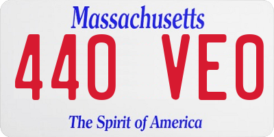MA license plate 440VE0