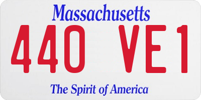MA license plate 440VE1