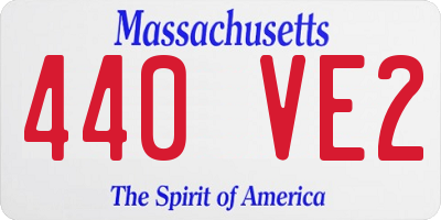 MA license plate 440VE2