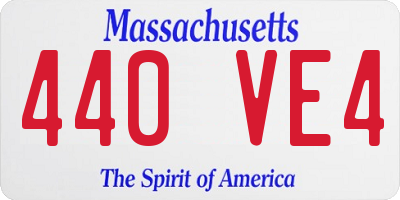 MA license plate 440VE4