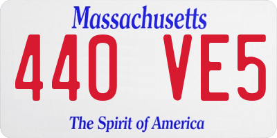 MA license plate 440VE5