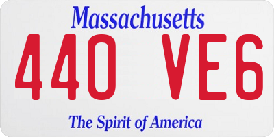 MA license plate 440VE6