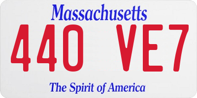 MA license plate 440VE7
