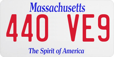 MA license plate 440VE9