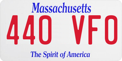 MA license plate 440VF0