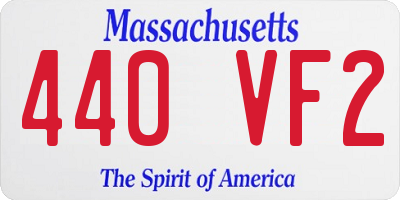 MA license plate 440VF2