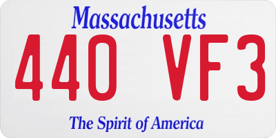 MA license plate 440VF3