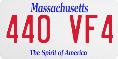 MA license plate 440VF4