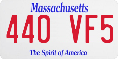 MA license plate 440VF5