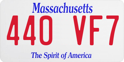 MA license plate 440VF7
