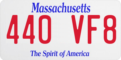 MA license plate 440VF8