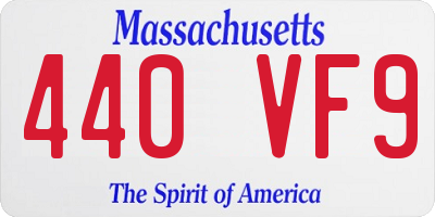 MA license plate 440VF9