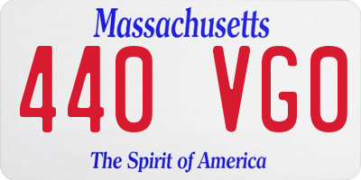 MA license plate 440VG0