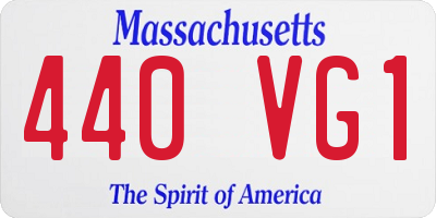 MA license plate 440VG1