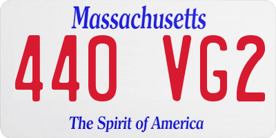 MA license plate 440VG2