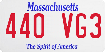 MA license plate 440VG3