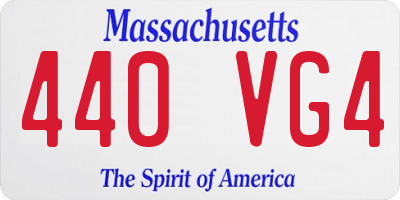 MA license plate 440VG4