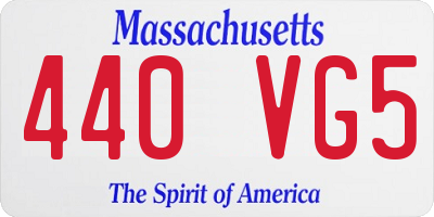 MA license plate 440VG5