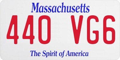 MA license plate 440VG6