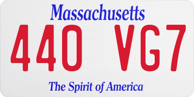 MA license plate 440VG7