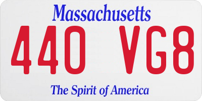 MA license plate 440VG8