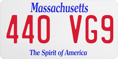 MA license plate 440VG9