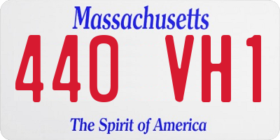 MA license plate 440VH1