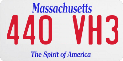 MA license plate 440VH3