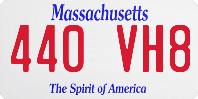 MA license plate 440VH8
