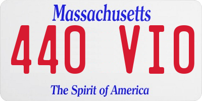MA license plate 440VI0