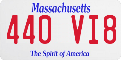 MA license plate 440VI8