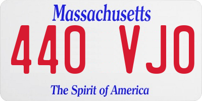 MA license plate 440VJ0