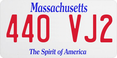 MA license plate 440VJ2