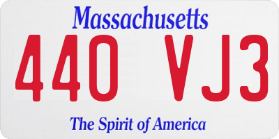MA license plate 440VJ3