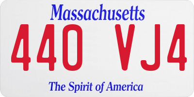 MA license plate 440VJ4