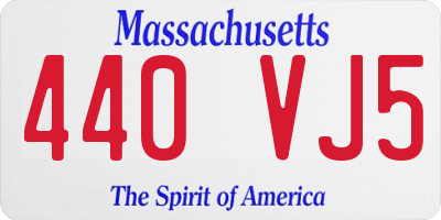 MA license plate 440VJ5