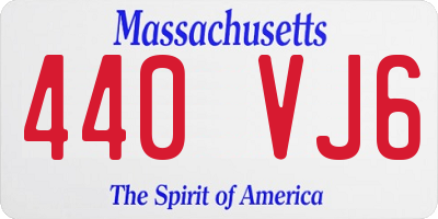 MA license plate 440VJ6