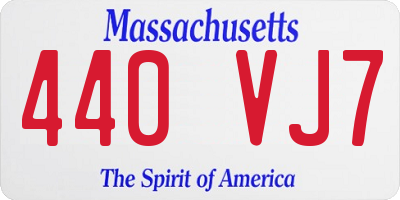 MA license plate 440VJ7