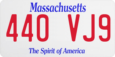 MA license plate 440VJ9