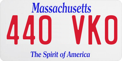 MA license plate 440VK0