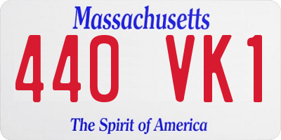 MA license plate 440VK1