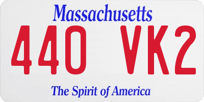 MA license plate 440VK2